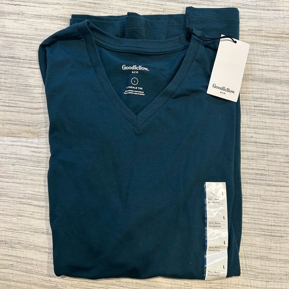 Goodfellow & Co Men's Teal V-Neck Shirt - Picture 2 of 5